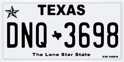TX license plate DNQ3698