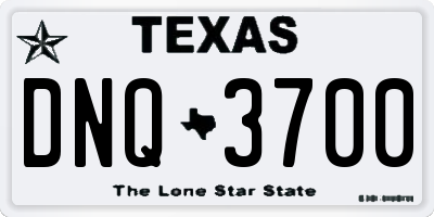 TX license plate DNQ3700