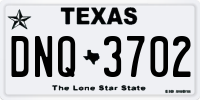 TX license plate DNQ3702