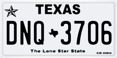 TX license plate DNQ3706