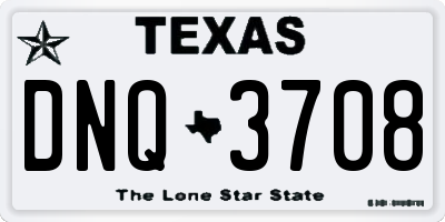 TX license plate DNQ3708