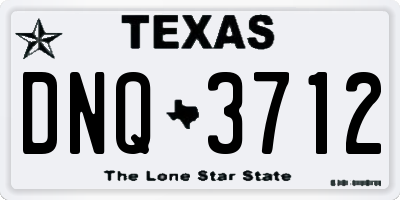 TX license plate DNQ3712