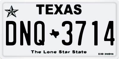 TX license plate DNQ3714