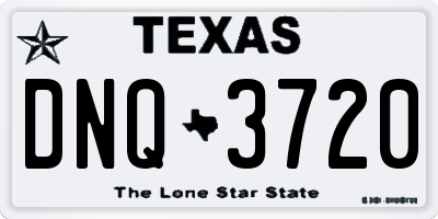 TX license plate DNQ3720