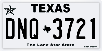 TX license plate DNQ3721