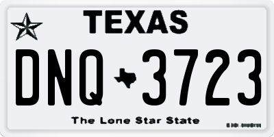 TX license plate DNQ3723