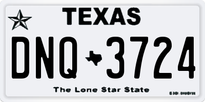 TX license plate DNQ3724