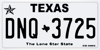 TX license plate DNQ3725
