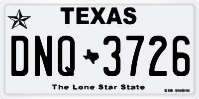 TX license plate DNQ3726