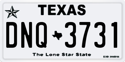 TX license plate DNQ3731