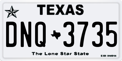 TX license plate DNQ3735