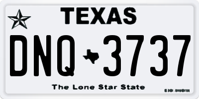 TX license plate DNQ3737
