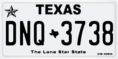 TX license plate DNQ3738