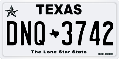 TX license plate DNQ3742