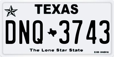 TX license plate DNQ3743