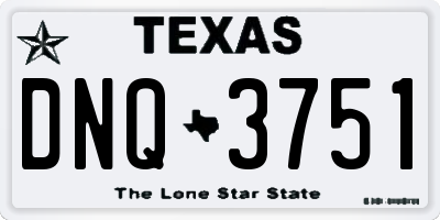 TX license plate DNQ3751