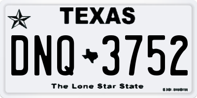 TX license plate DNQ3752