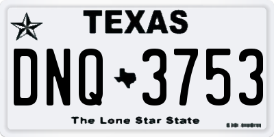 TX license plate DNQ3753