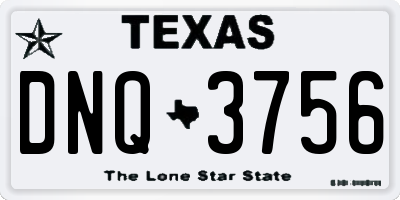 TX license plate DNQ3756