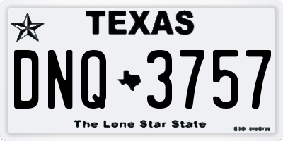 TX license plate DNQ3757
