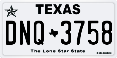 TX license plate DNQ3758
