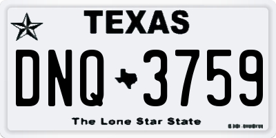 TX license plate DNQ3759