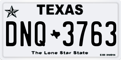 TX license plate DNQ3763