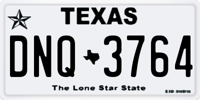 TX license plate DNQ3764