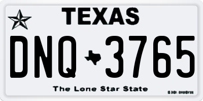 TX license plate DNQ3765