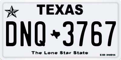 TX license plate DNQ3767