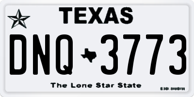 TX license plate DNQ3773