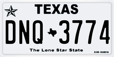 TX license plate DNQ3774