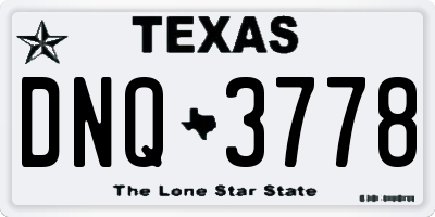 TX license plate DNQ3778
