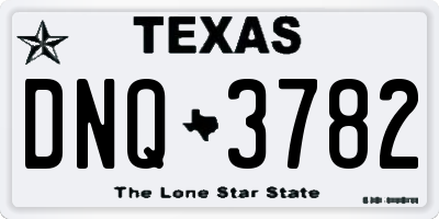 TX license plate DNQ3782