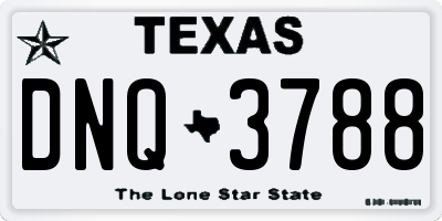TX license plate DNQ3788