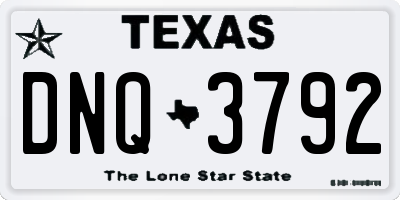 TX license plate DNQ3792
