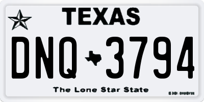 TX license plate DNQ3794