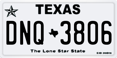 TX license plate DNQ3806