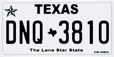 TX license plate DNQ3810