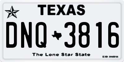 TX license plate DNQ3816