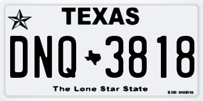 TX license plate DNQ3818