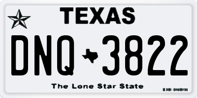 TX license plate DNQ3822