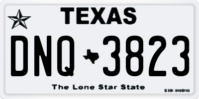 TX license plate DNQ3823