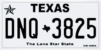 TX license plate DNQ3825