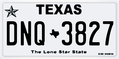 TX license plate DNQ3827