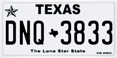 TX license plate DNQ3833