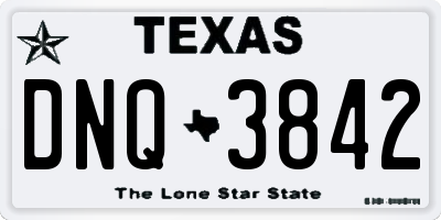 TX license plate DNQ3842