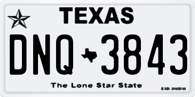 TX license plate DNQ3843