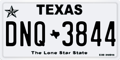 TX license plate DNQ3844