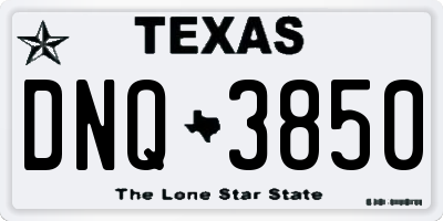 TX license plate DNQ3850